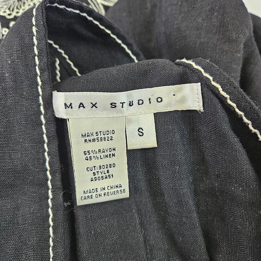 Y2k Linen Blend Dress Max Studio Boho Cottagecore - Small - Picture 4 of 6